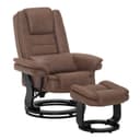 MCombo Relaxsessel 360° Drehbar mit Hocker Braun Mikrofaser Bild 2
