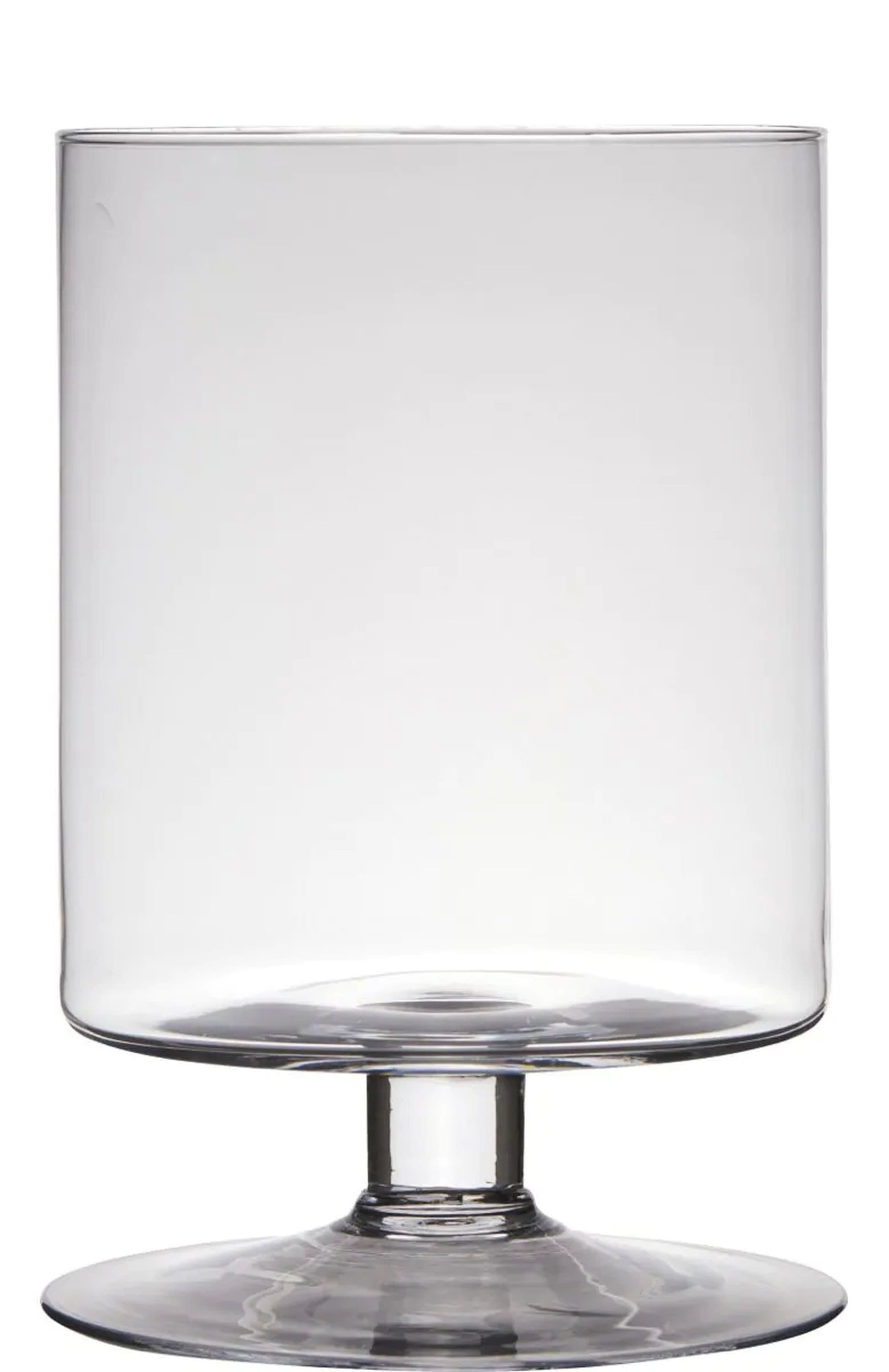 B&S Windlicht Transparentes Glasgefäß mit Fuß für Pflanzen
