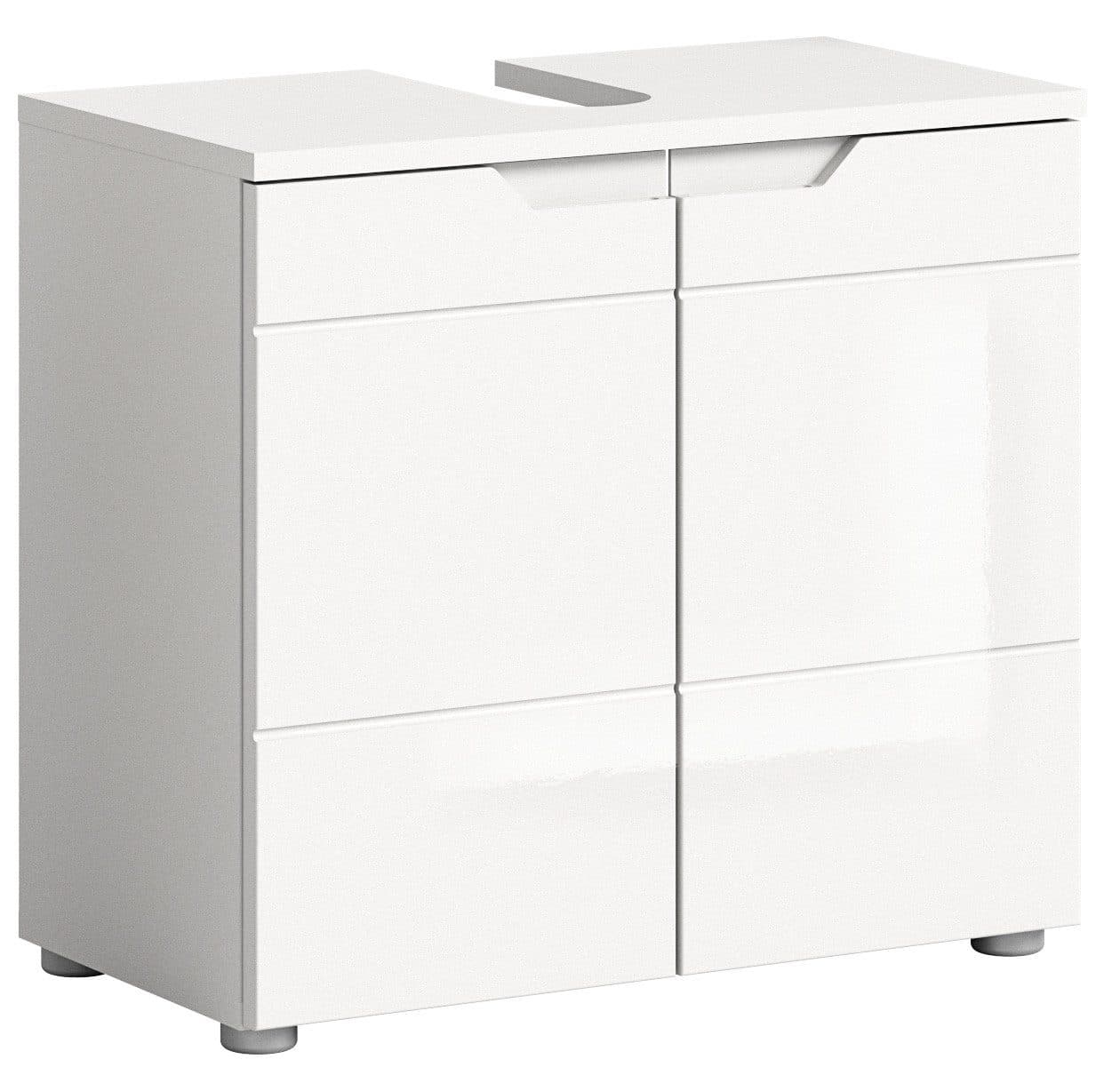 xonox.home Waschbeckenunterschrank Weiß Hochglanz Softclose - Bild 2