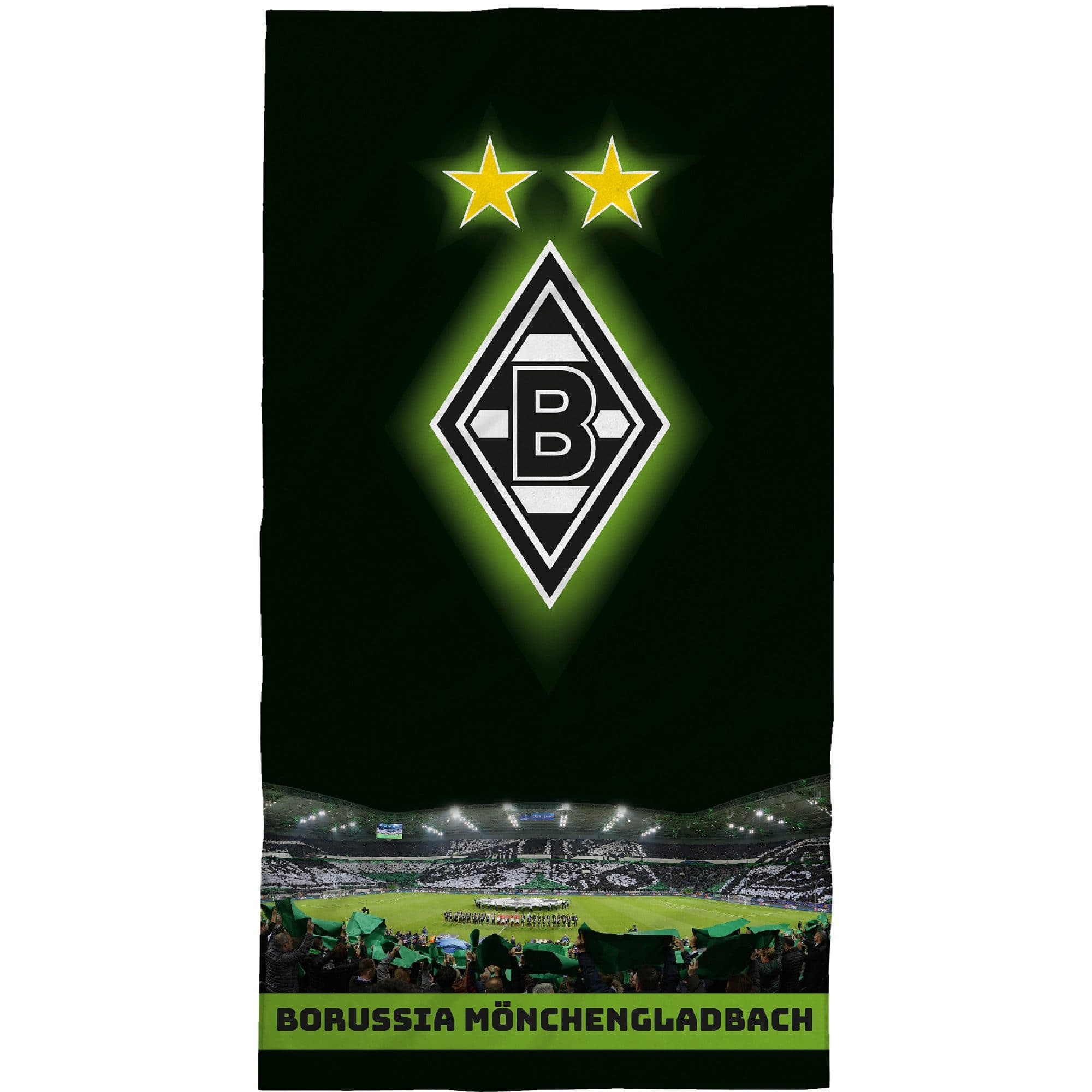BERONAGE Strandtuch Borussia Mönchengladbach Frottee Velours 75x150 cm - Bild 2