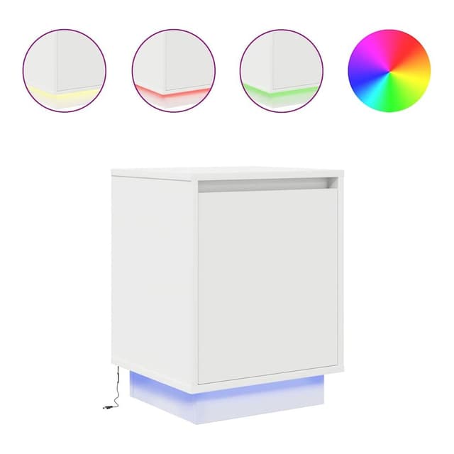 VIDAXL LED-Nachttisch Weiß - Modernes Design mit RGB-Beleuchtung