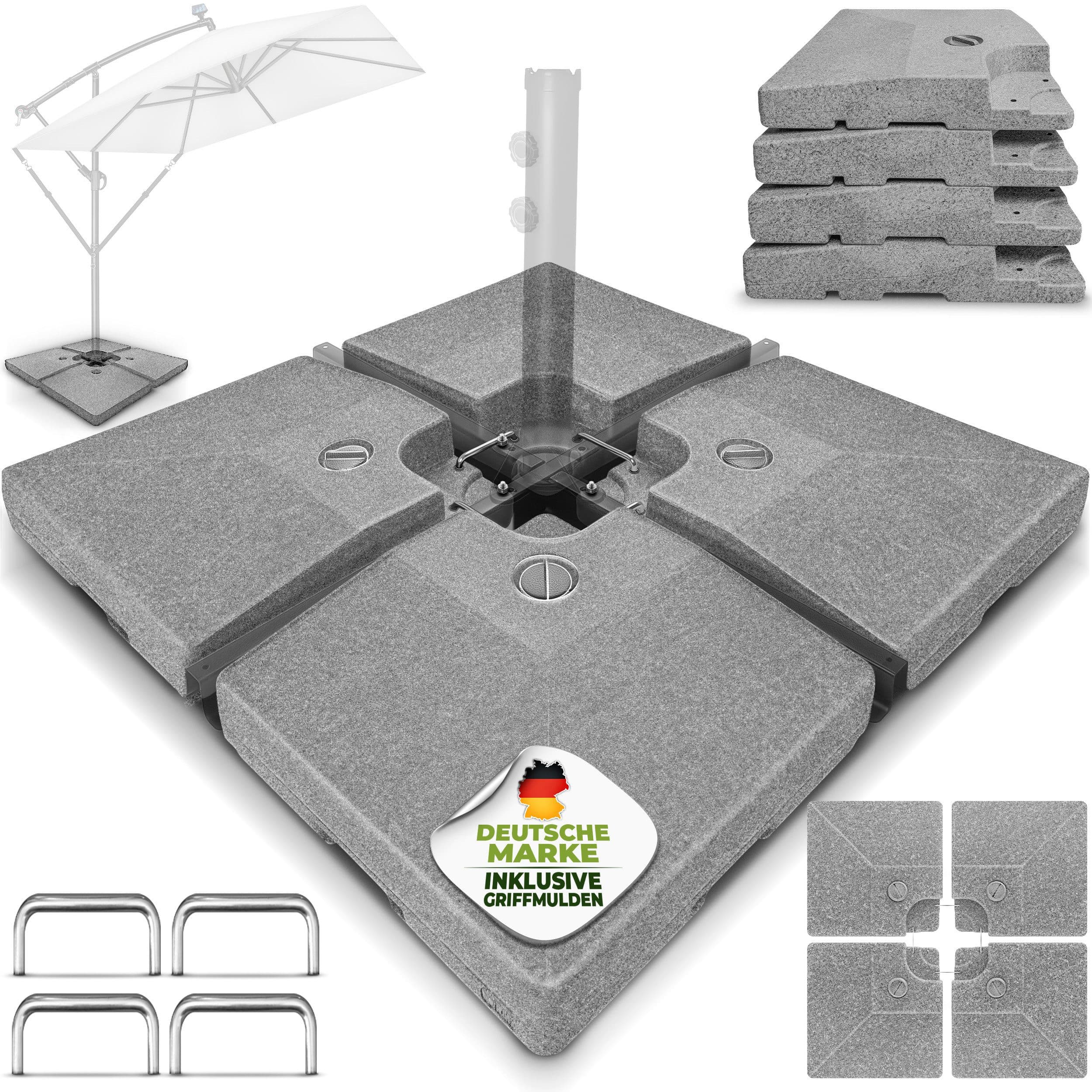 tillvex Sonnenschirmständer 90L/120kg Grau HDPE Kunststoff - Bild 2