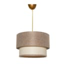 Opviq Kronleuchter Beige Metall mit Stoffkappe Bild 2
