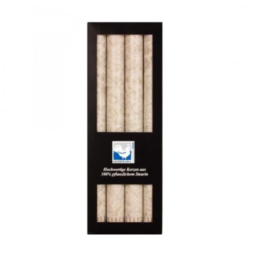 Kerzenfarm Hahn Stabkerze Set Taupe 4 Stk. Stearin