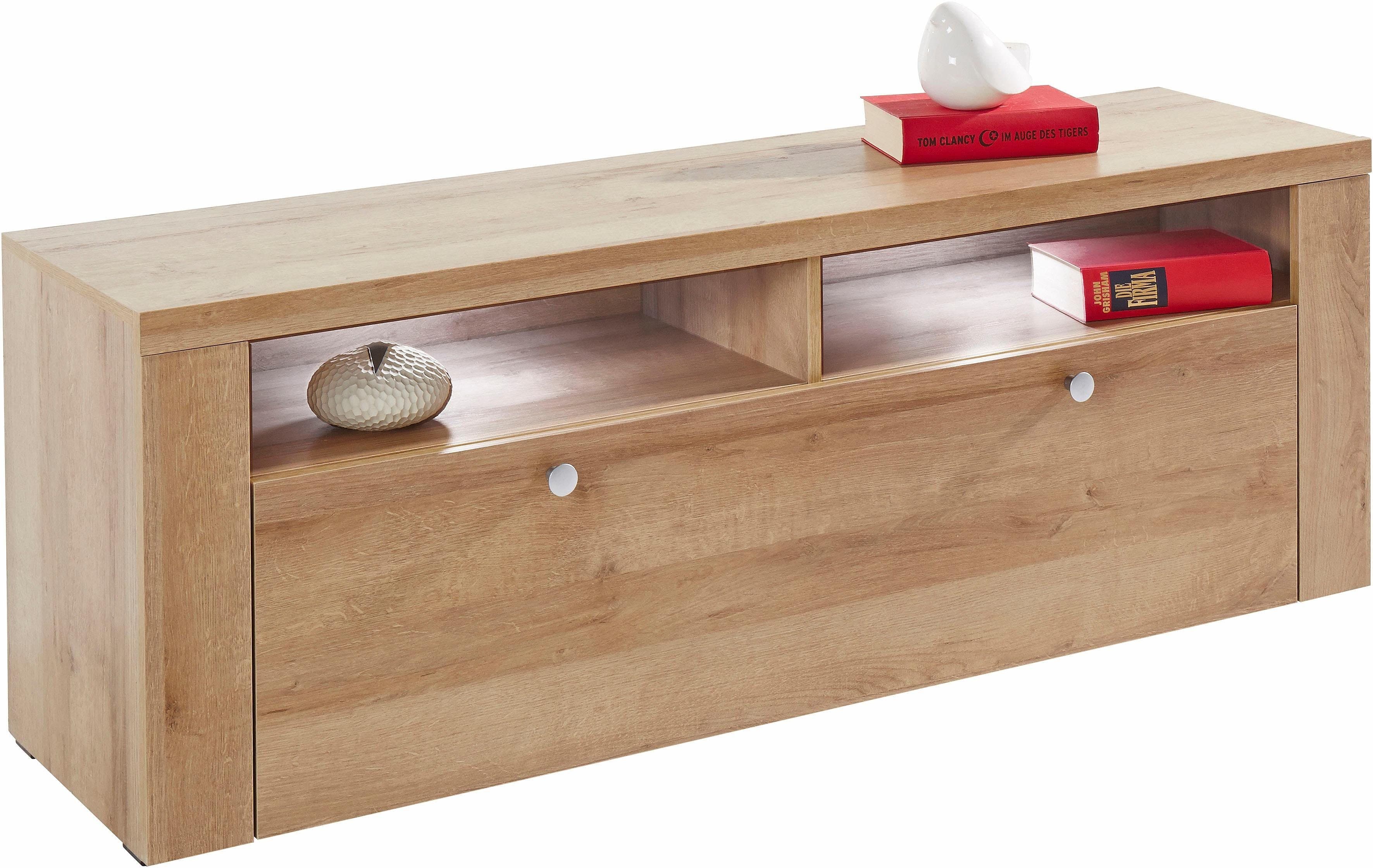 OTTO home Lowboard Larona TV Board mit Klappe und Fächern Eichefarben Riviera - Bild 2