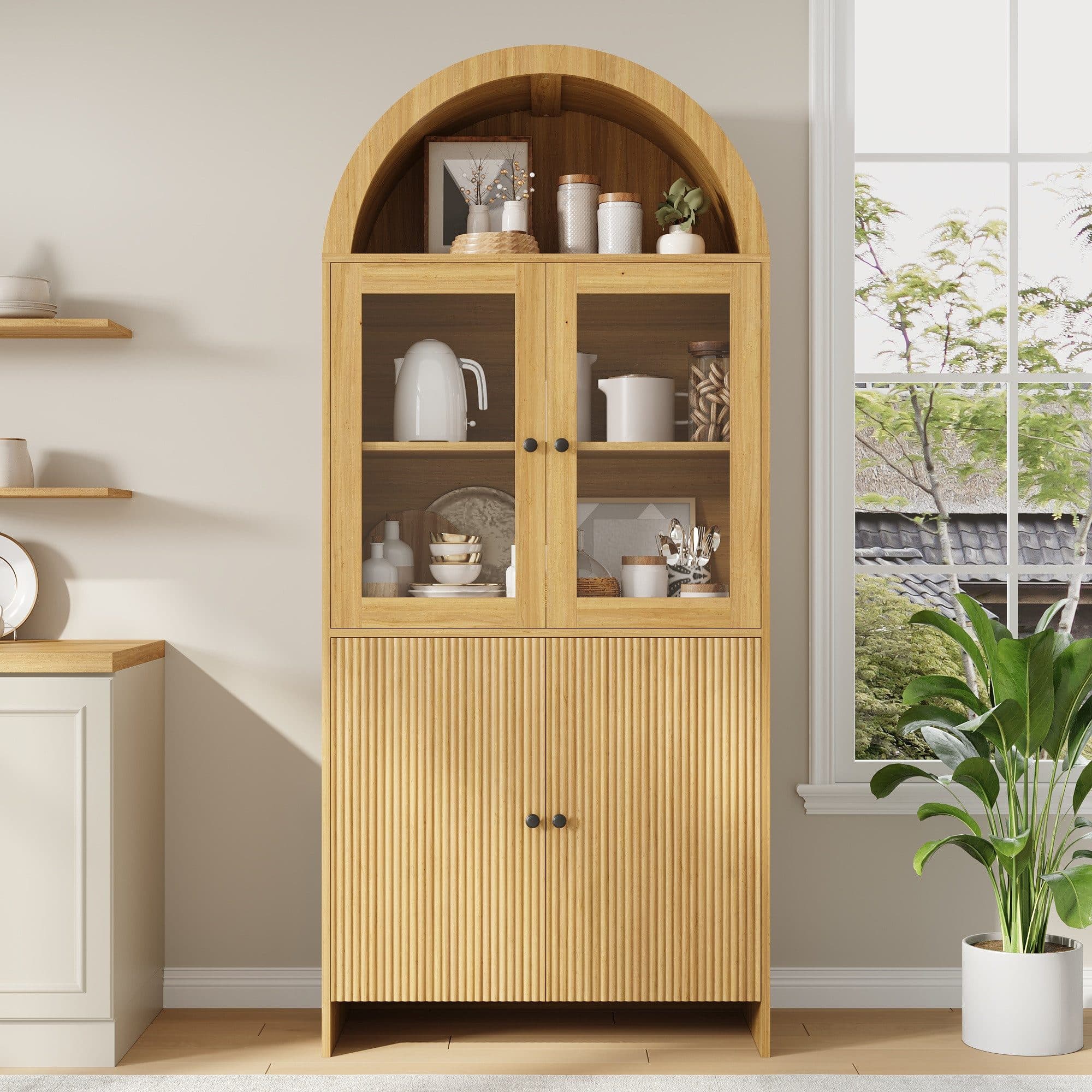REDOM Vitrine mit geschwungener Bogendecke und Wellendekor - Bild 2