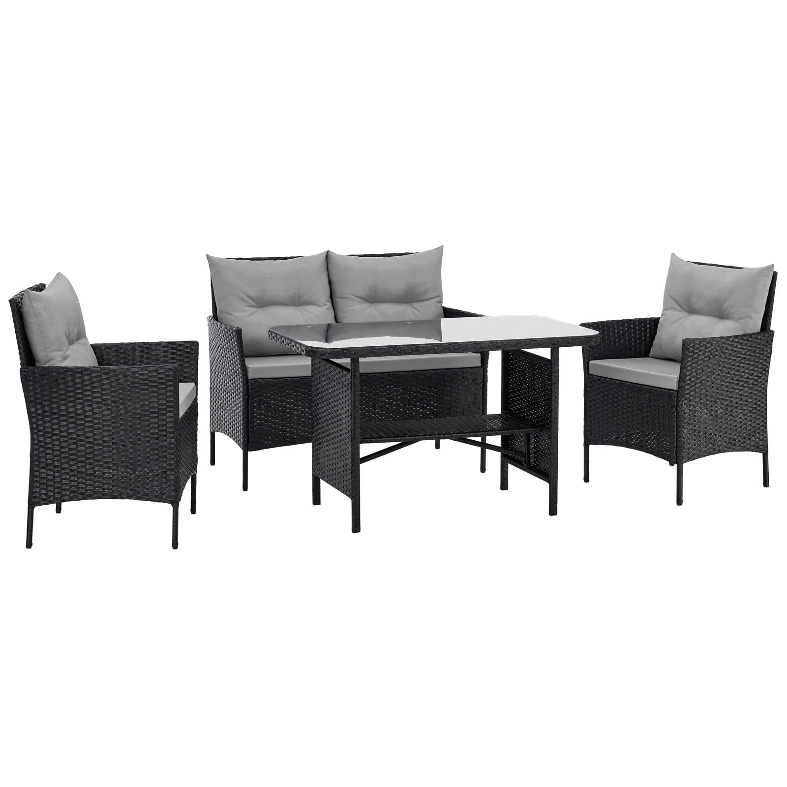 SVITA Garten-Essgruppe DALLAS Polyrattan 4-teilig Outdoor Set - Bild 2