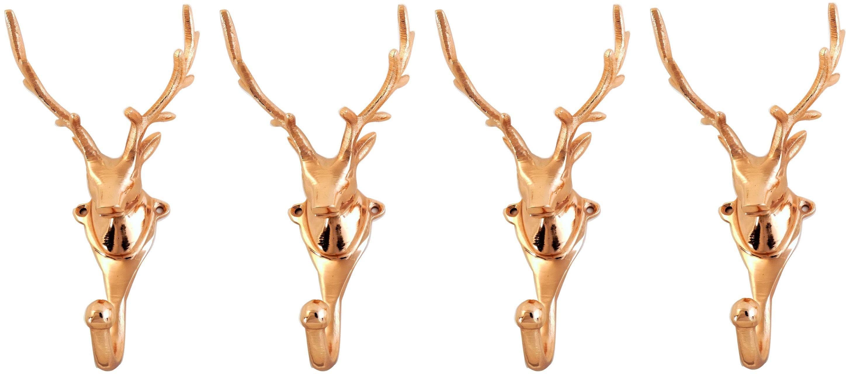 Home affaire Wandhaken Set 4-tlg. Kupfer Hirschgeweih Aluminium