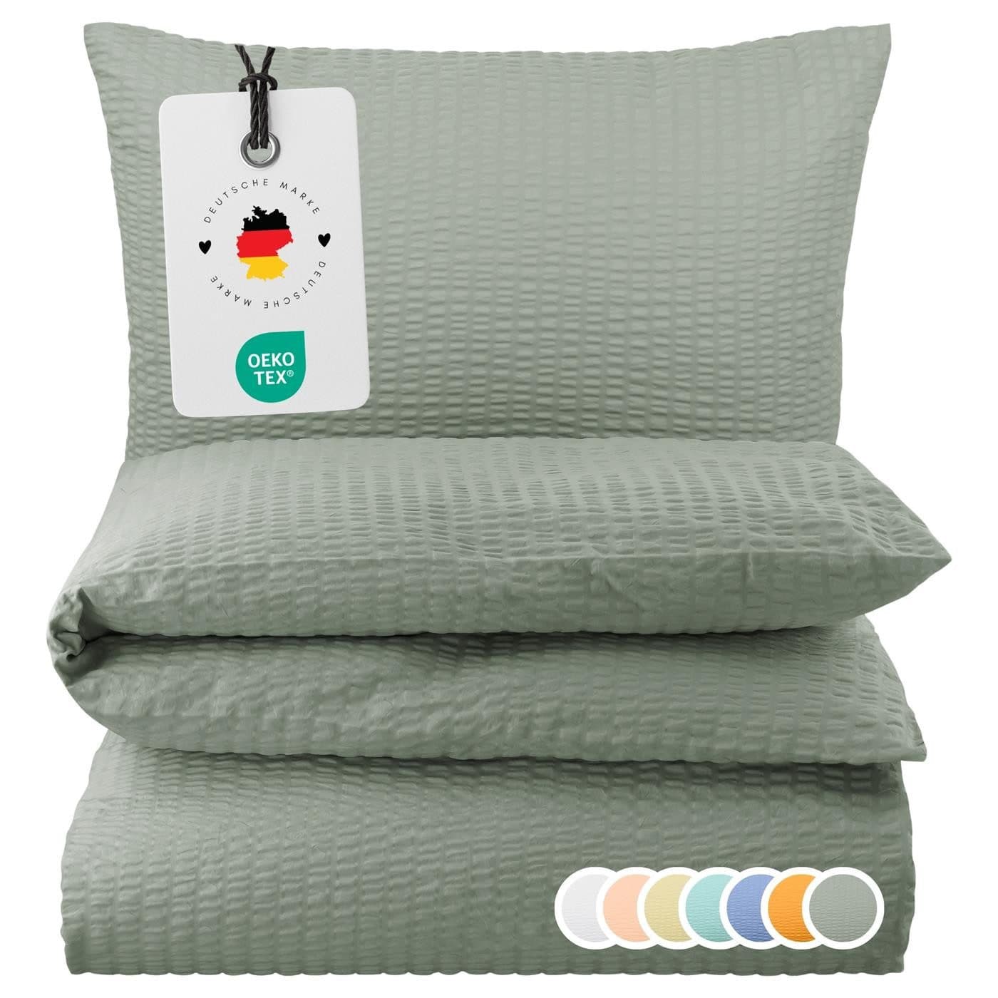 Carpe Sonno Bettwäsche Seersucker Grau 100% Baumwolle Bügelfrei - Bild 2