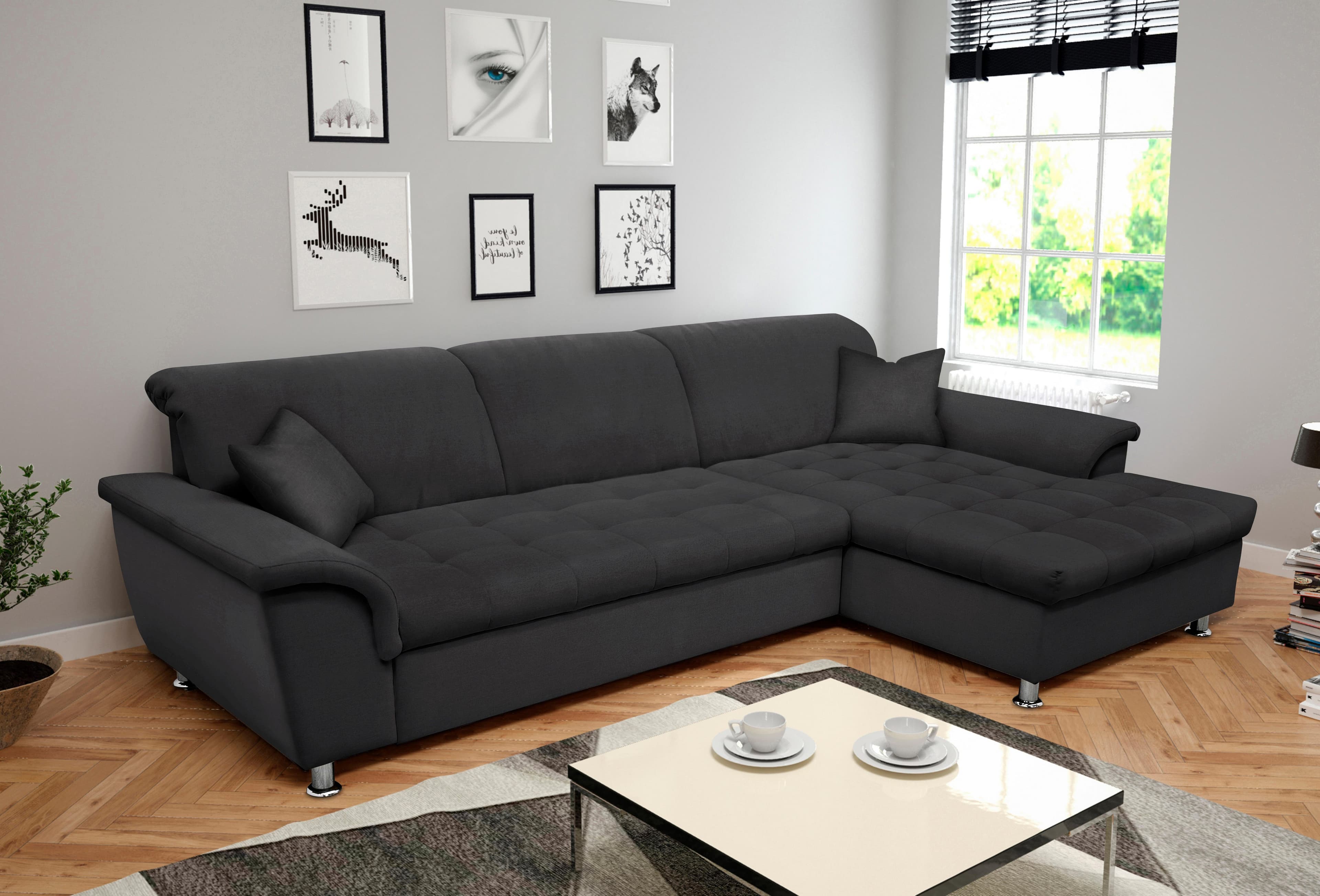 DOMO COLLECTION Ecksofa Franzi L-Form Graphit mit Bettfunktion - Bild 2