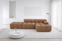 Kaiser Möbel Ecksofa Selia L-Form mit Hocker Veloursstoff Salvador Beige Bild 2