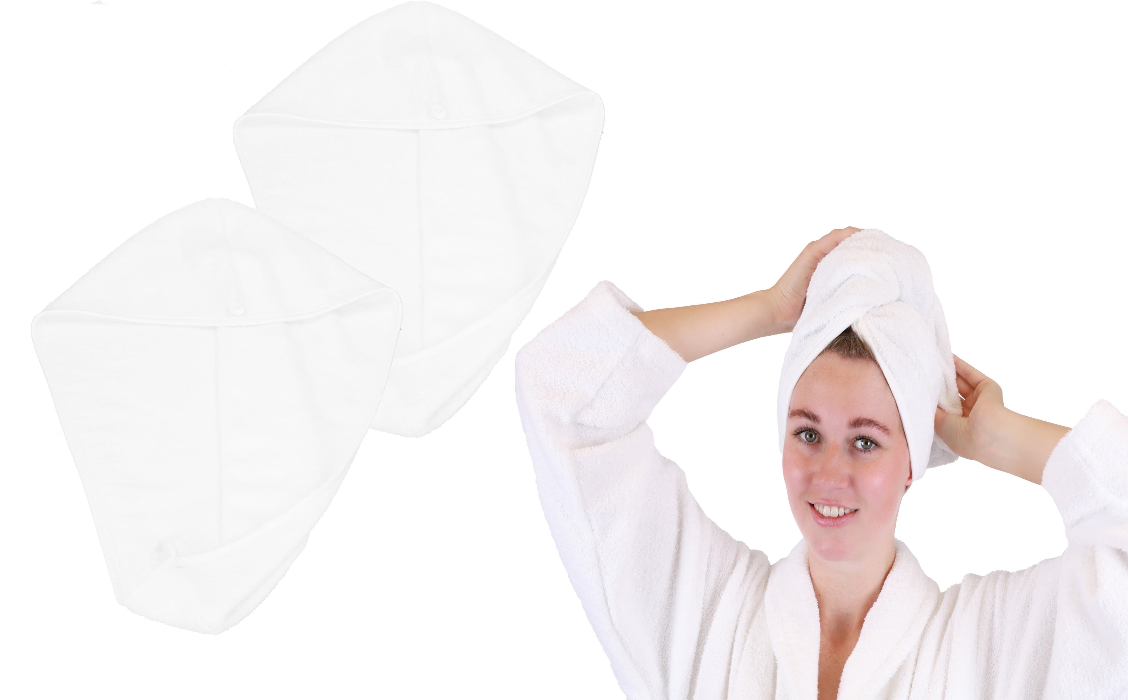 Betz Turban-Handtuch mit Knopf BERLIN 2-Stück Weiß Frottee - Bild 2