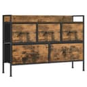 SONGMICS Kommode Schlafzimmer 5 Stoff-Schubladen Wolkenweiß-Eichenbeige Bild 2