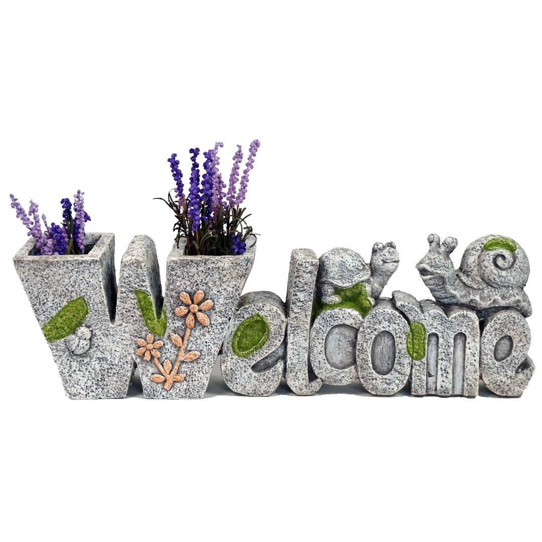 abc HOME Blumentopf Welcome Steinoptik