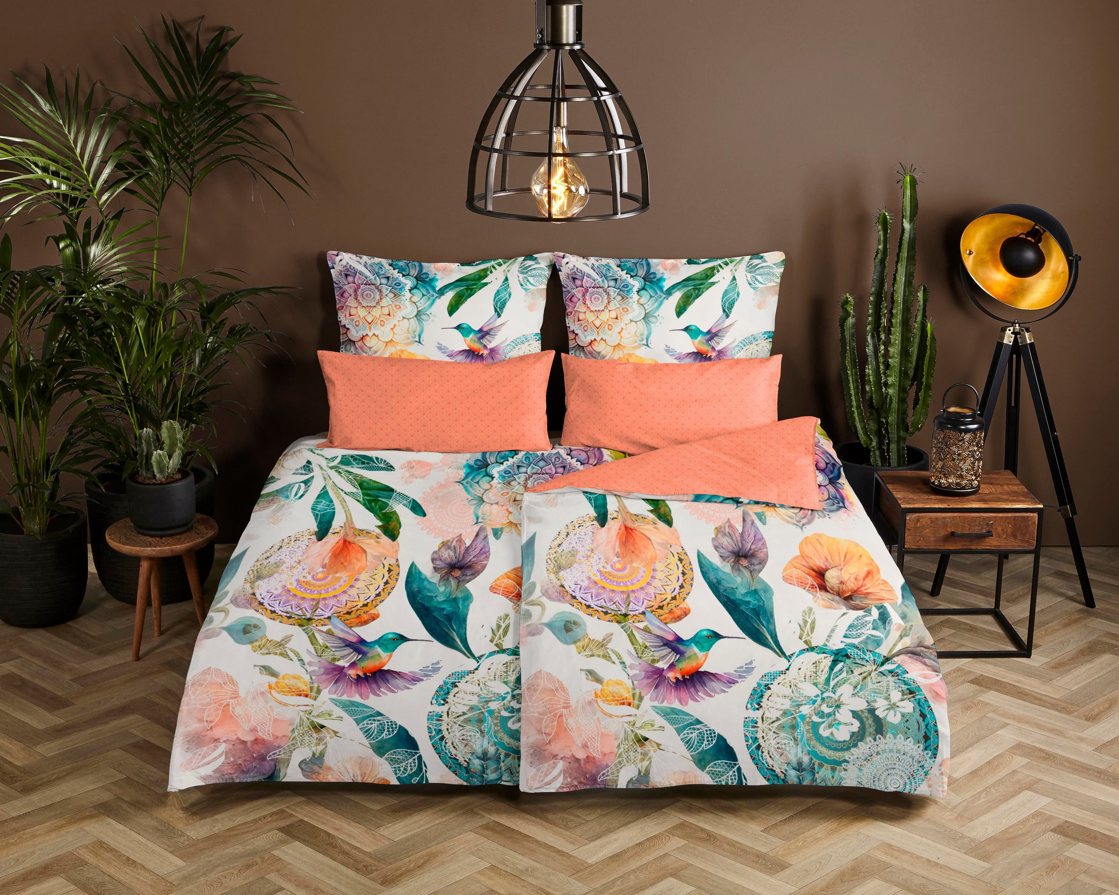 HIP Wendebettwäsche BERNICE Satin 100% Baumwolle Bunt Weiß - Bild 2