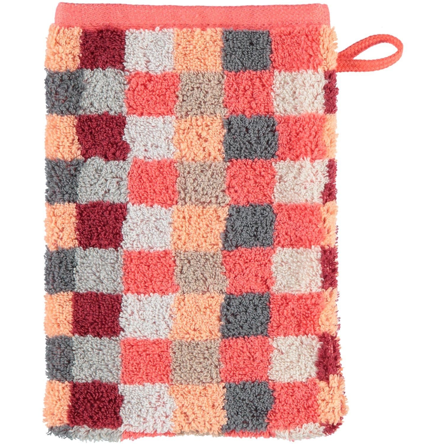Cawö Handtuch Unique Karo 942 Koralle