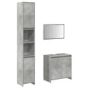 vidaXL Badezimmer-Set 3-tlg. Betongrau Holzwerkstoff mit Spiegel Bild 2