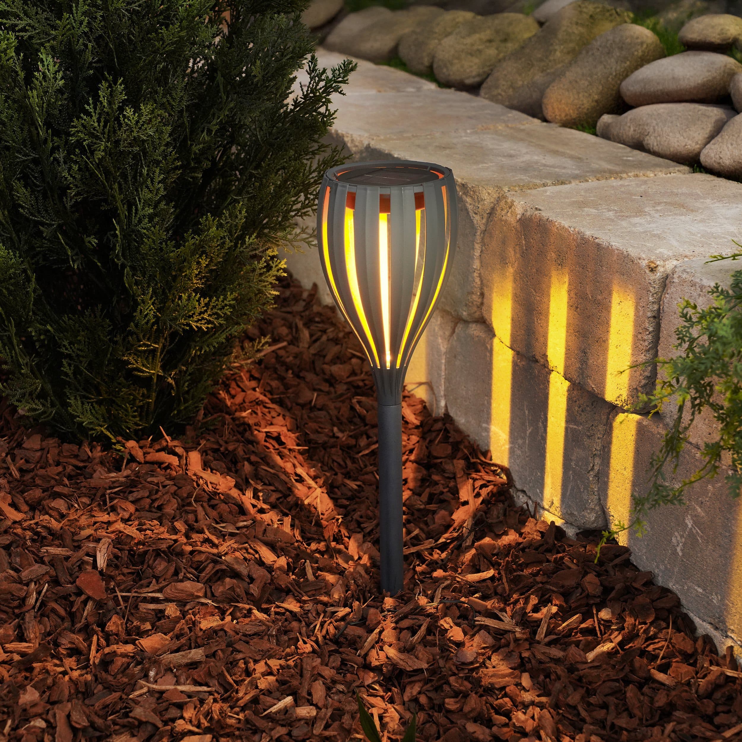 esotec LED Gartenfackel Malabo Solarleuchte Schwarz Bernstein - Bild 2