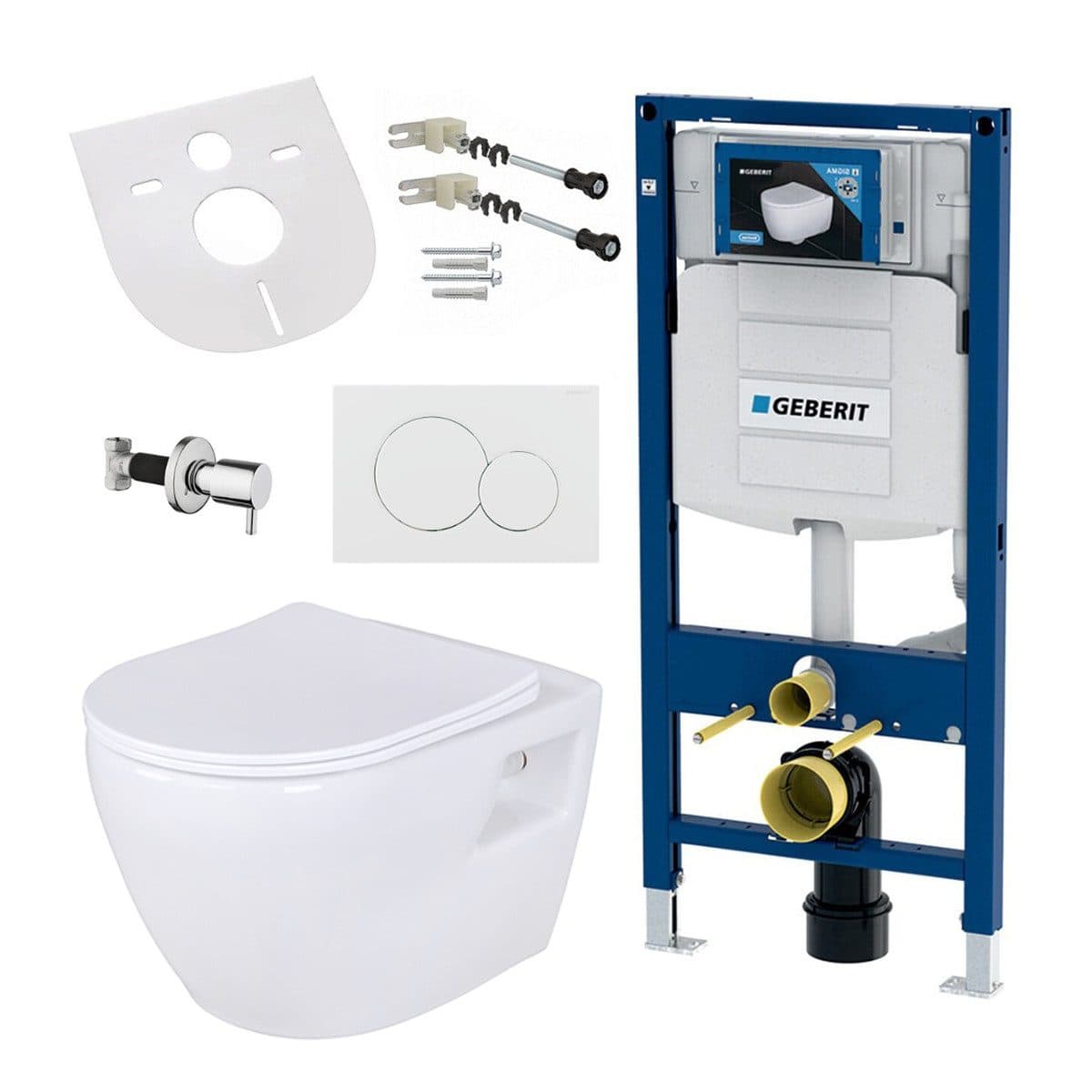 GEBERIT Tiefspül-WC Komplettset mit Taharet-Funktion Weiß - Bild 2