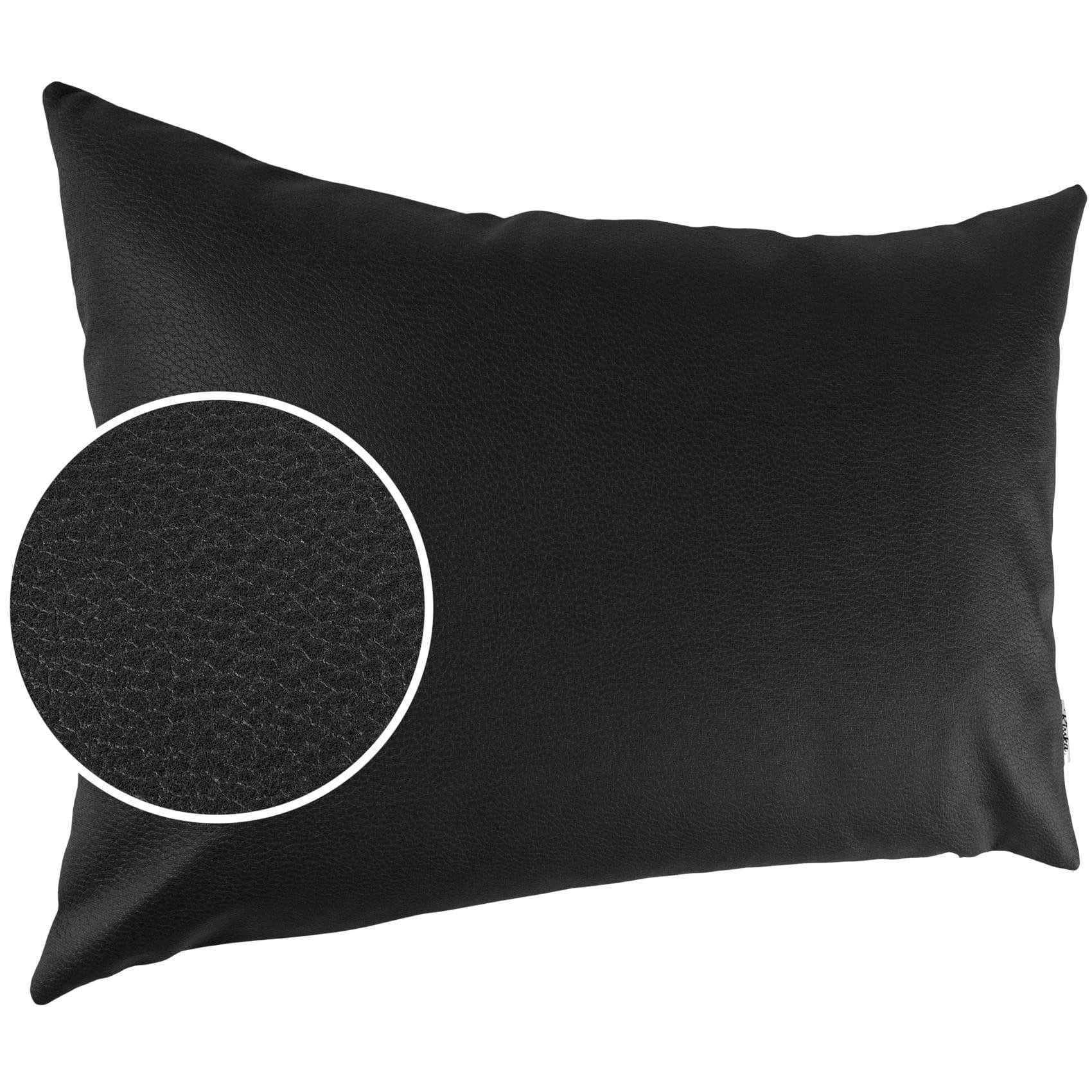 Kisska Dekokissen Kissenhülle KUMO Kunstleder Lederoptik Schwarz - Bild 2