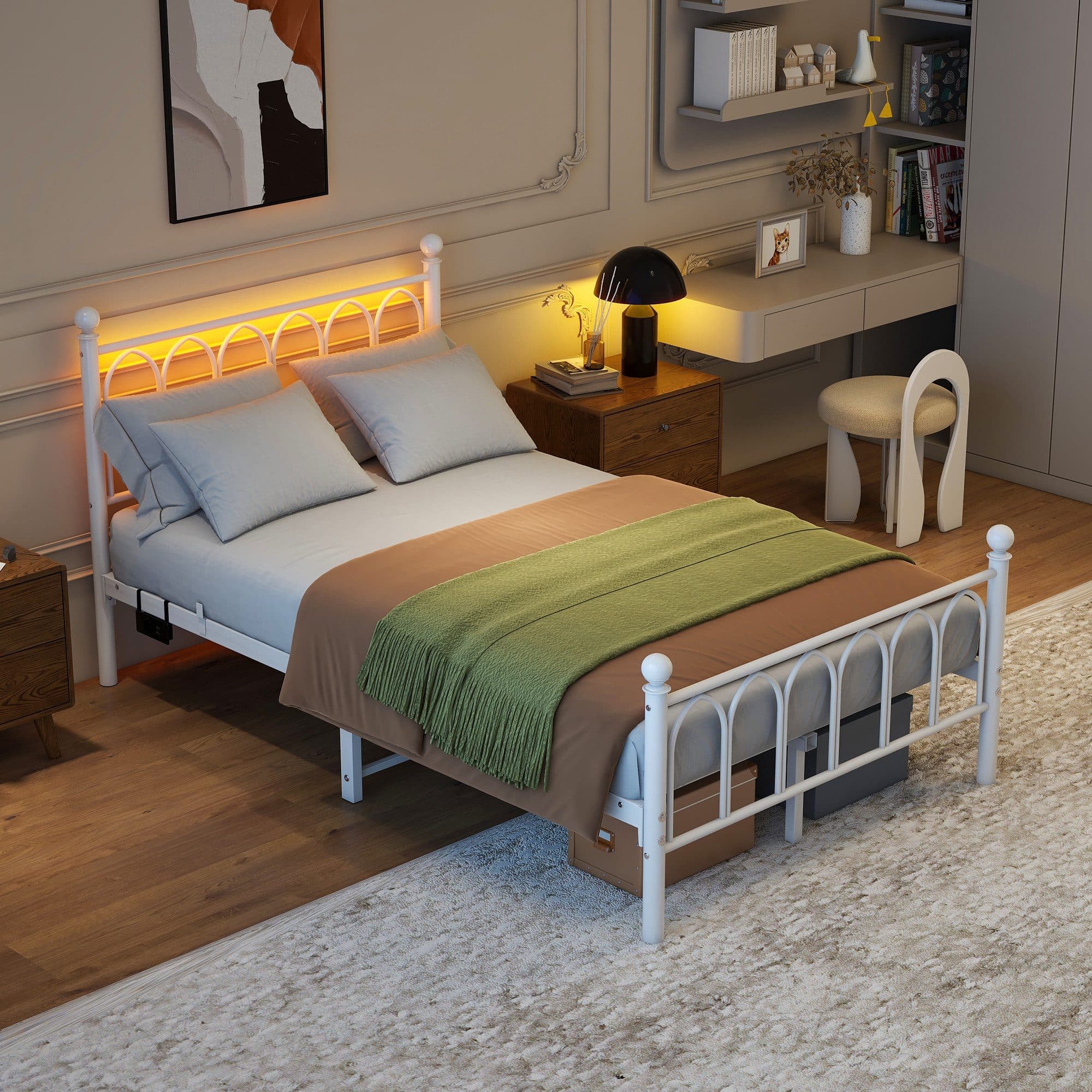 HAUSS Spole Metallbett 120x200 mit USB-Ladestation & Polsterung - Bild 2