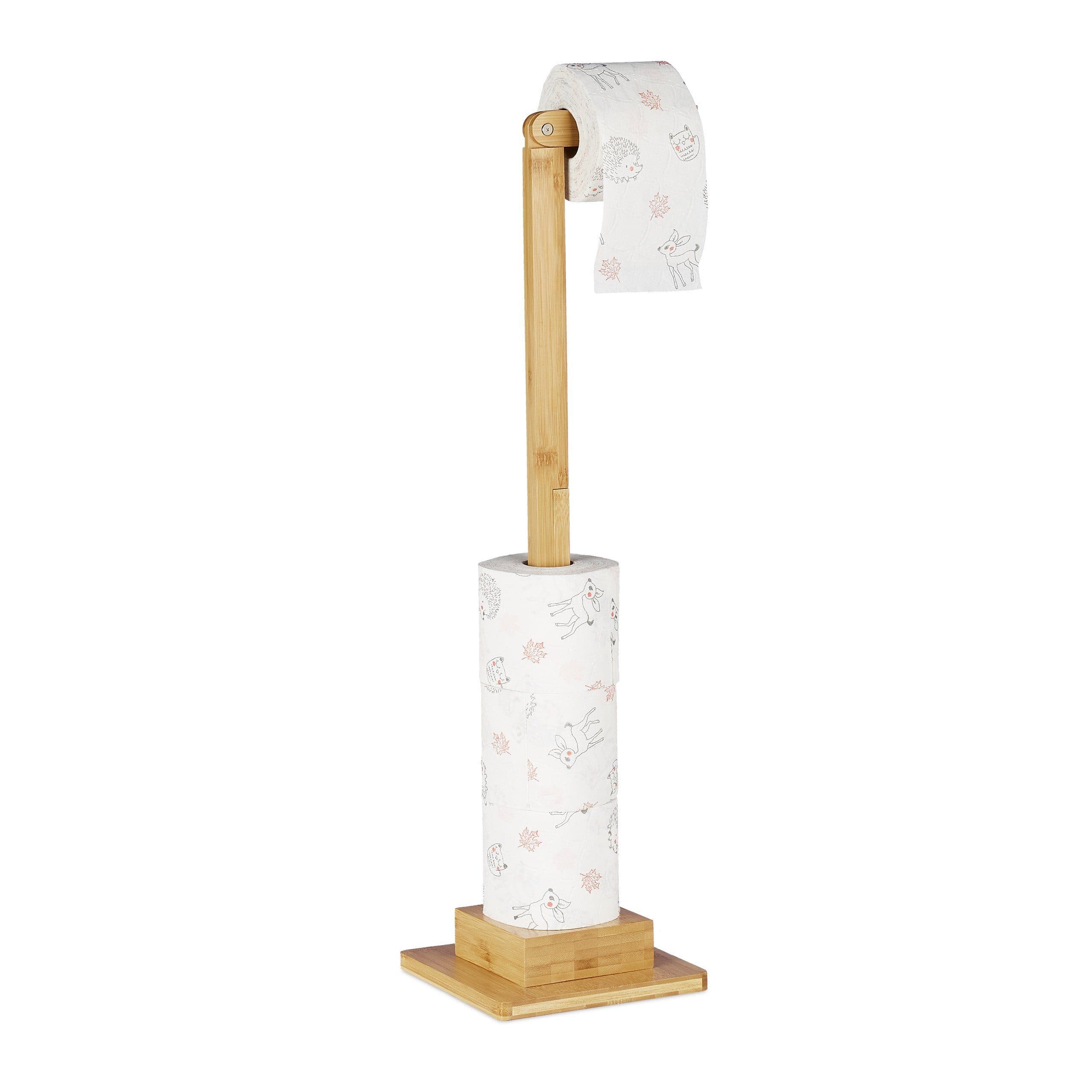 relaxdays Toilettenpapierhalter Bambus Stehend Freistehend - Bild 2