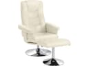 loft24 Relaxsessel Simson mit Hocker, Kunstleder creme, manuell verstellbar Bild 2