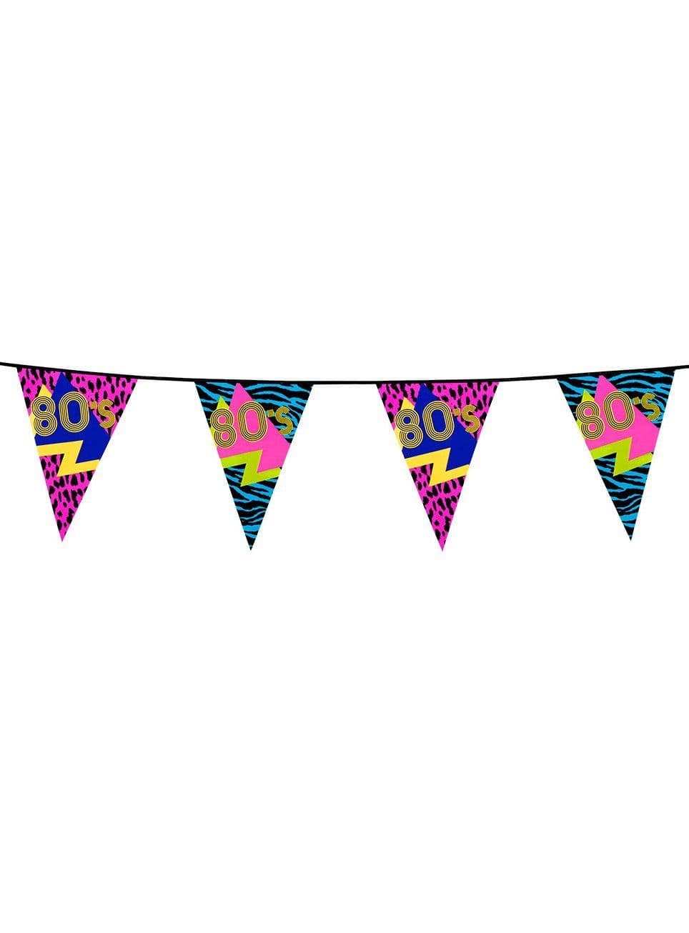 Boland 80s Wimpelkette Partydeko 6m Bunt Retro - Bild 2
