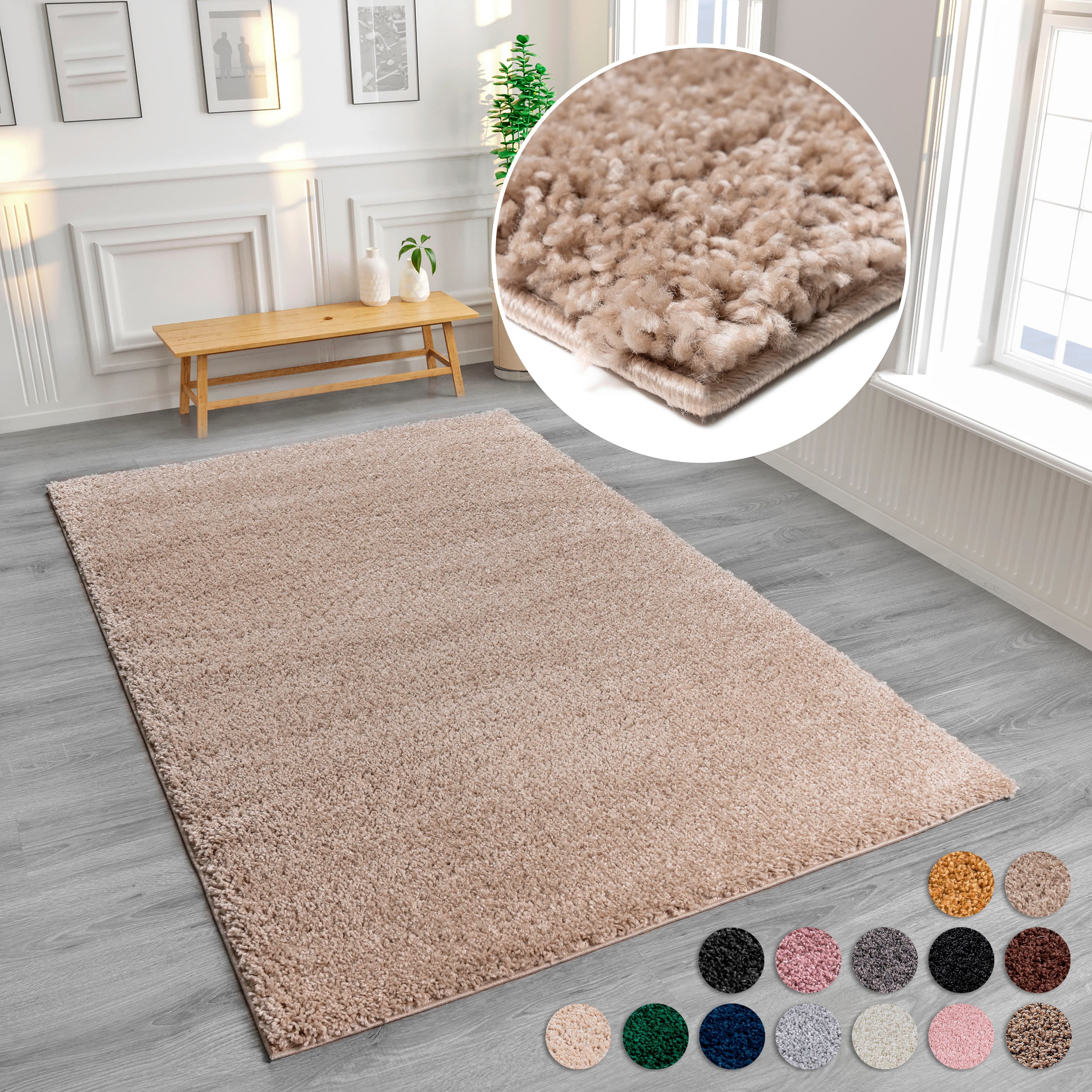 OTTO home Hochflor-Teppich Viva Shaggy Beige Uni - Bild 2