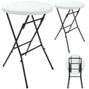 Casaria Stehtisch Klappbar 2er Set Weiß/Grau Kunststoff Bild 2