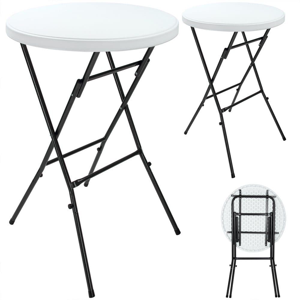 Casaria Stehtisch Klappbar 2er Set Weiß/Grau Kunststoff - Bild 2