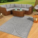 TaCa Home Outdoor Teppich Wetterfest Boho Grau Bild 2