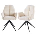 DITAIX Drehstuhl 2er Set mit Armlehne Beige Grau Modern Bild 2