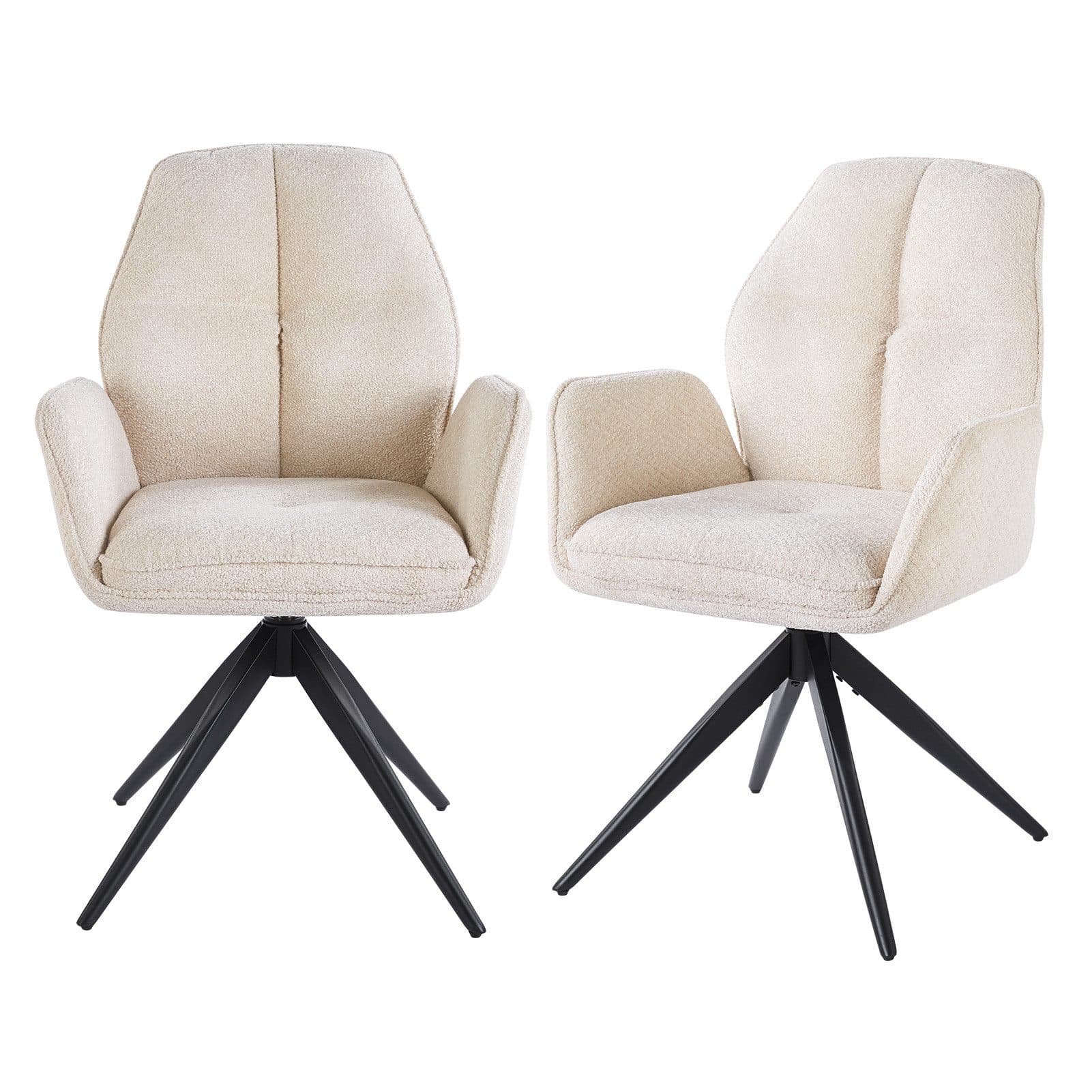 DITAIX Drehstuhl 2er Set mit Armlehne Beige Grau Modern - Bild 2