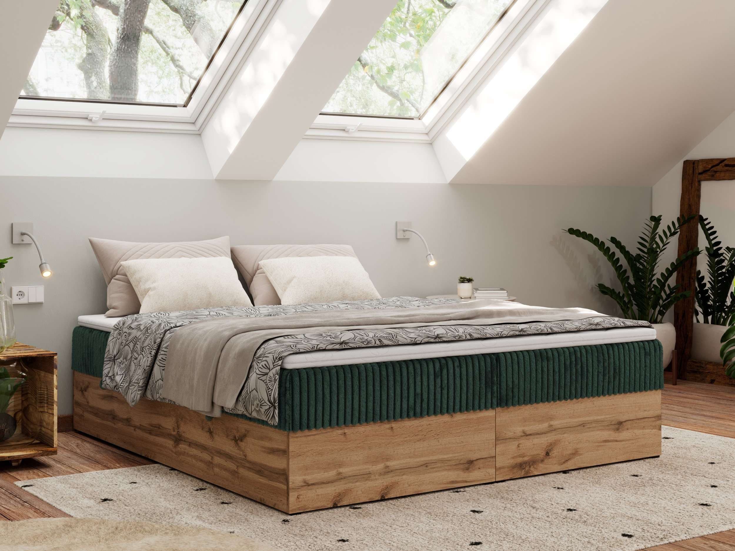 MKS MÖBEL Boxspringbett WOOD ZERO mit Bettkästen und 7-Zonen-Matratze - Bild 2