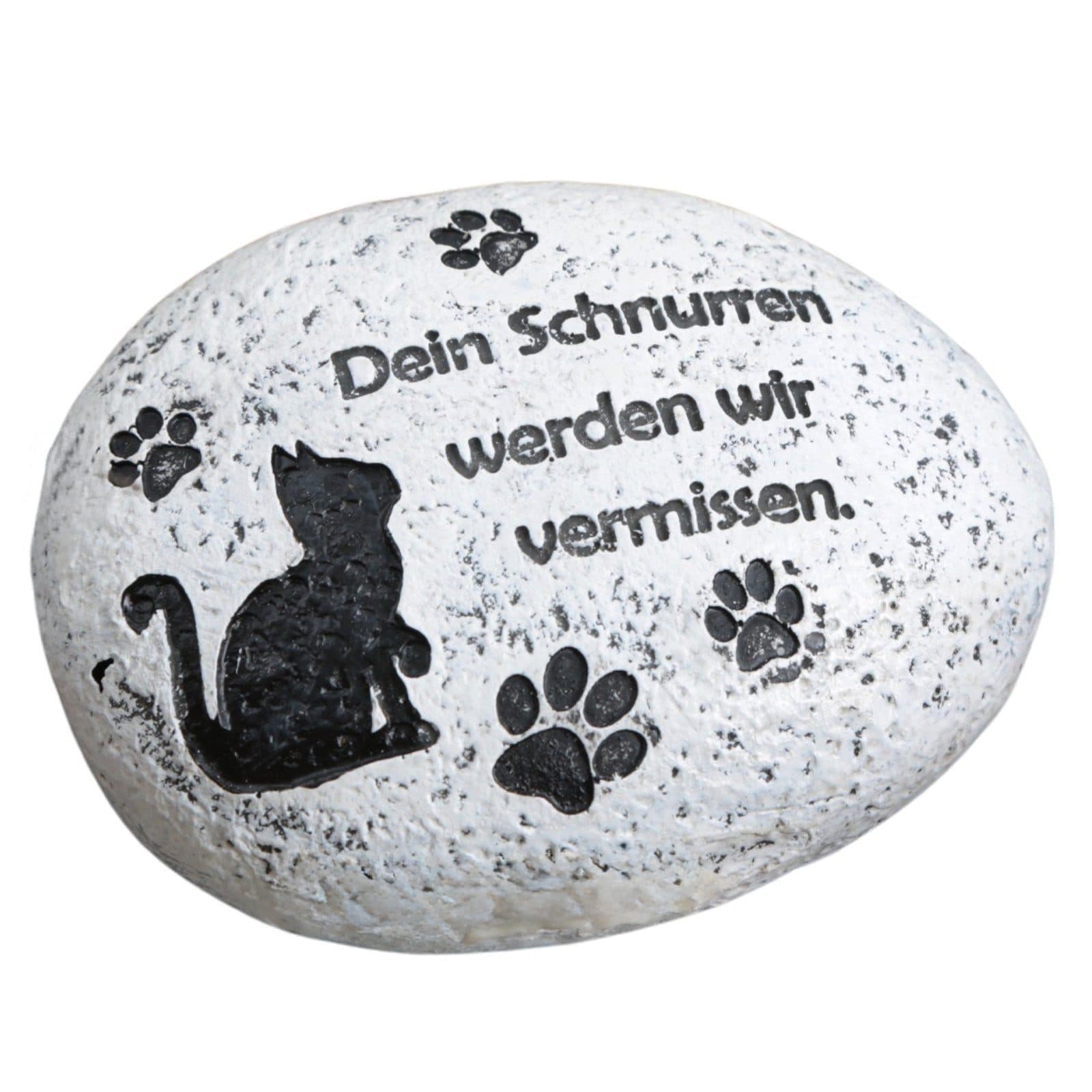 Logbuch-Verlag Gedenkstein Katze mit Spruch Dein Schnurren 9,5 cm wetterfester - Bild 2