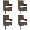 vidaXL Gartenstuhl 4er-Set mit Kissen Braun Poly Rattan Bild 2