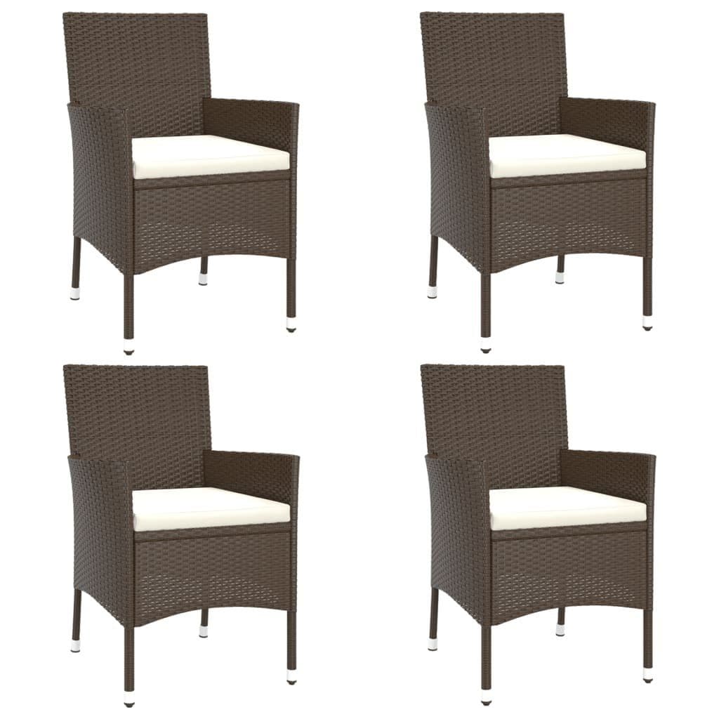 vidaXL Gartenstuhl 4er-Set mit Kissen Braun Poly Rattan - Bild 2