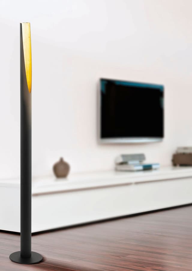 EGLO LED Stehlampe Barbotto Schwarz Gold Warmweiß