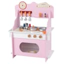 COSTWAY Spielküche Rosa Weiß MDF Massivholz Edelstahl Bild 2