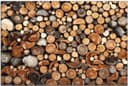 Wallario Sichtschutzzaunmatte Dunkler Holzstapel rund Kunststoff Bild 2