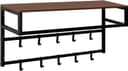 EUGAD Wandgarderobe mit Ablage und 10 Haken Schwarz-Braun Bild 2