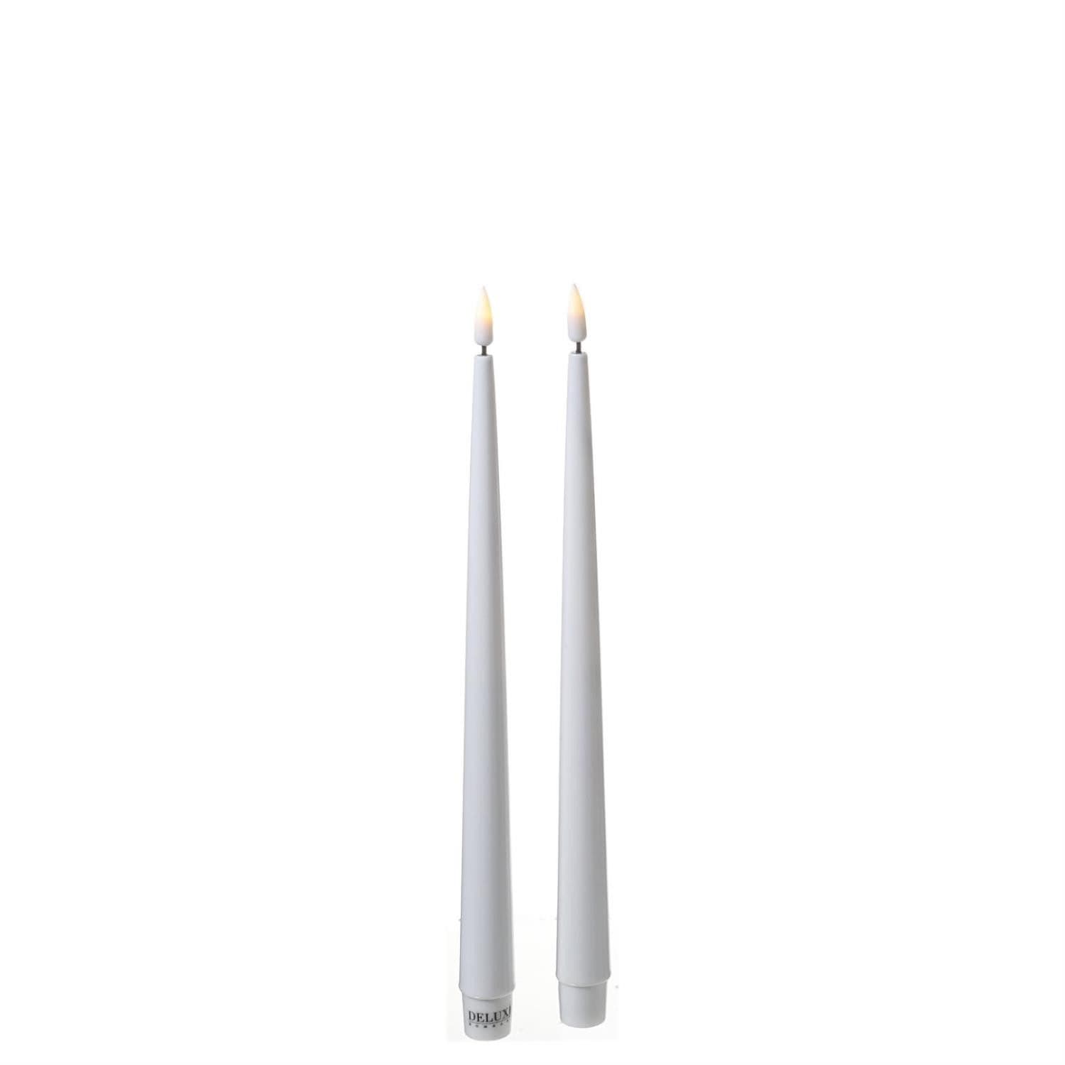 Deluxe Homeart LED-Kerze LED Stabkerzen ELLA Deluxe Lack Tafelkerze Flackernd Weiß - Bild 2