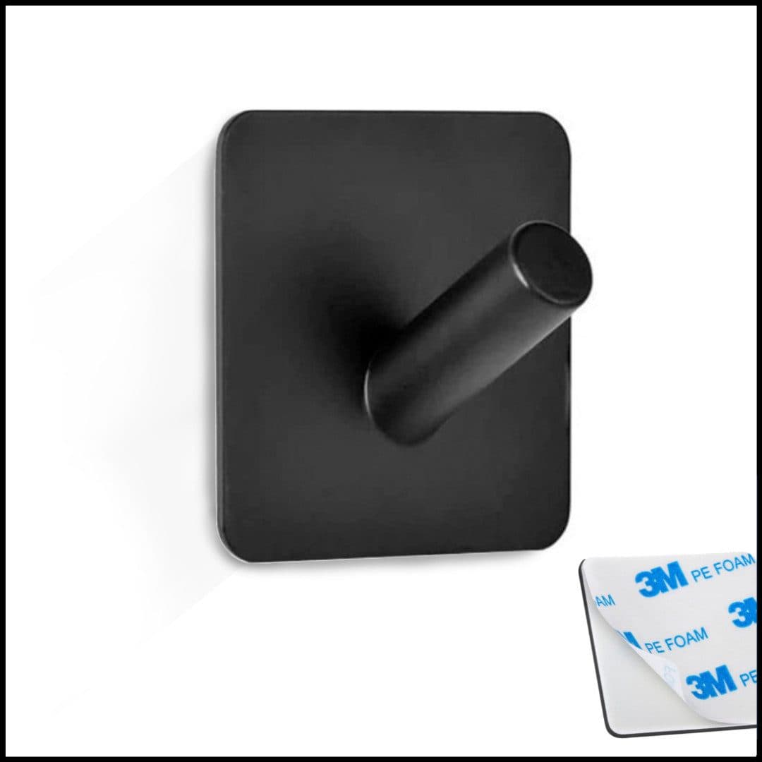 LIVINA HOME Handtuchhaken selbstklebend Edelstahl Schwarz/Silber - Bild 2