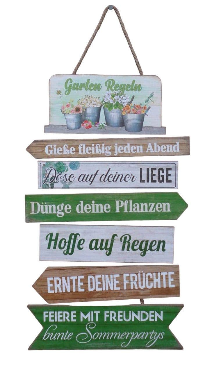 Deko-Impression Hängeschild Gartenregeln Holz MDF Deko - Bild 2