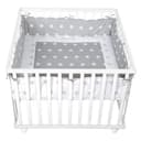 roba® Laufgitter 100x100 cm mit Textileinlage und Rollen Weiß Modern Bild 2