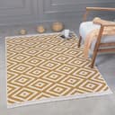 Jimri Wendeteppich Kelim Weiß-Gold Boho-Kilim Bild 2