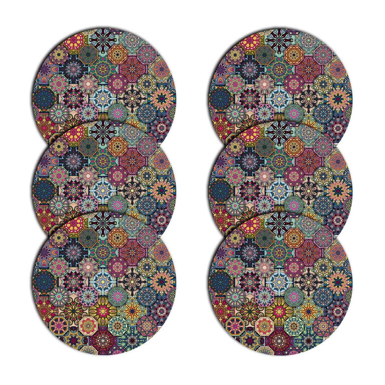Bertoni 6er Set Runde Filz-Tischsets Bunt HD-Druck - Bild 2