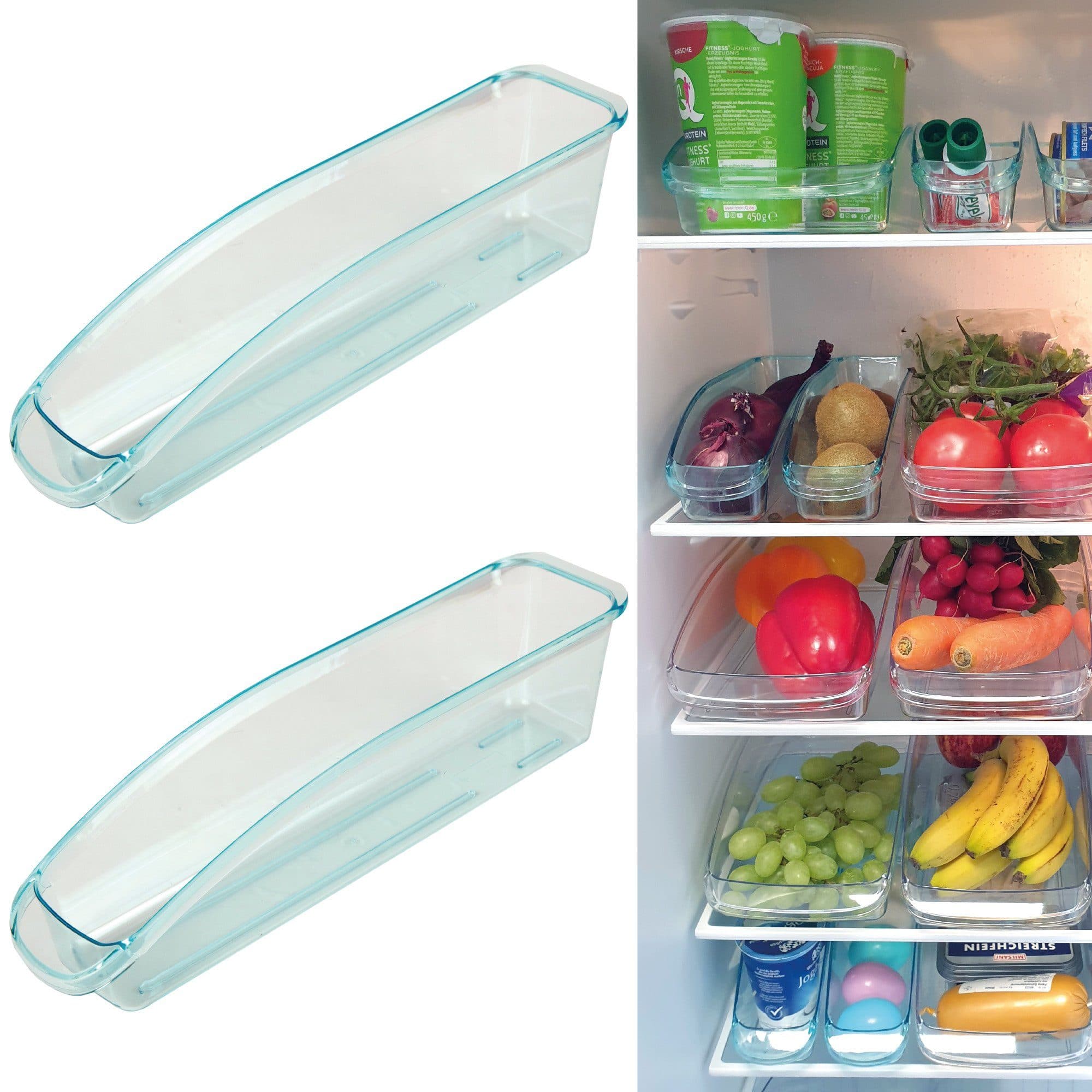 Bestlivings Aufbewahrungskorb mit Griff für den Kühlschrank (2 St) Transparent - Bild 2