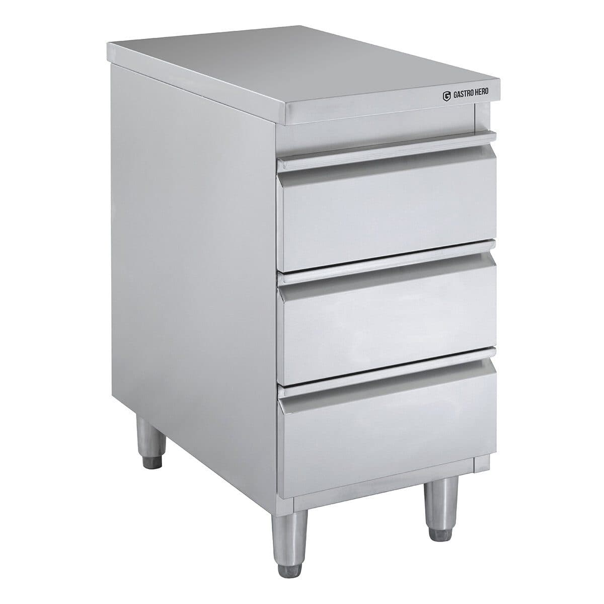 GastroHero Hochschrank Edelstahl-Schubladenschrank 3er 40x70x85 cm - Bild 2